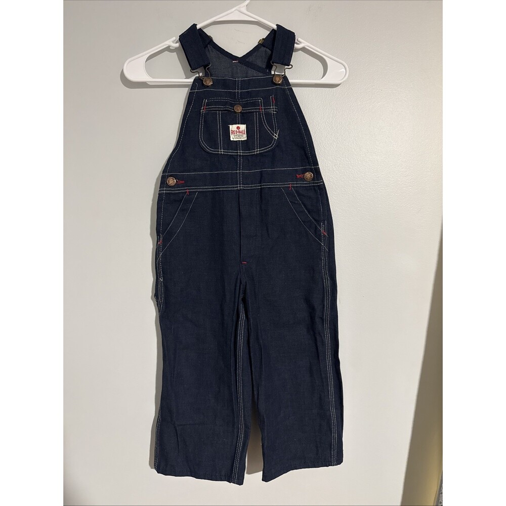 Vtg. NWOT E & W Red Ball boys/girls overalls Union made 100% cotton 5/6 ?